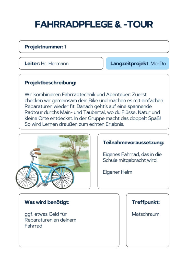 Fahrradpflege und -tour
