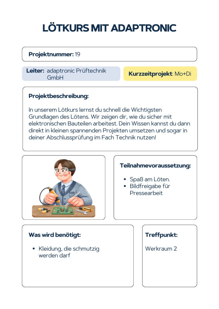 Lötkurs mit Adaptronic