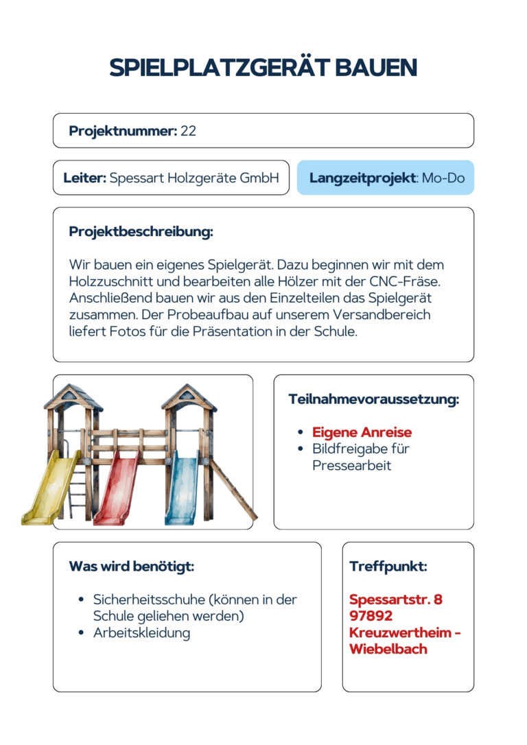 Spielplatzgeräte bauen